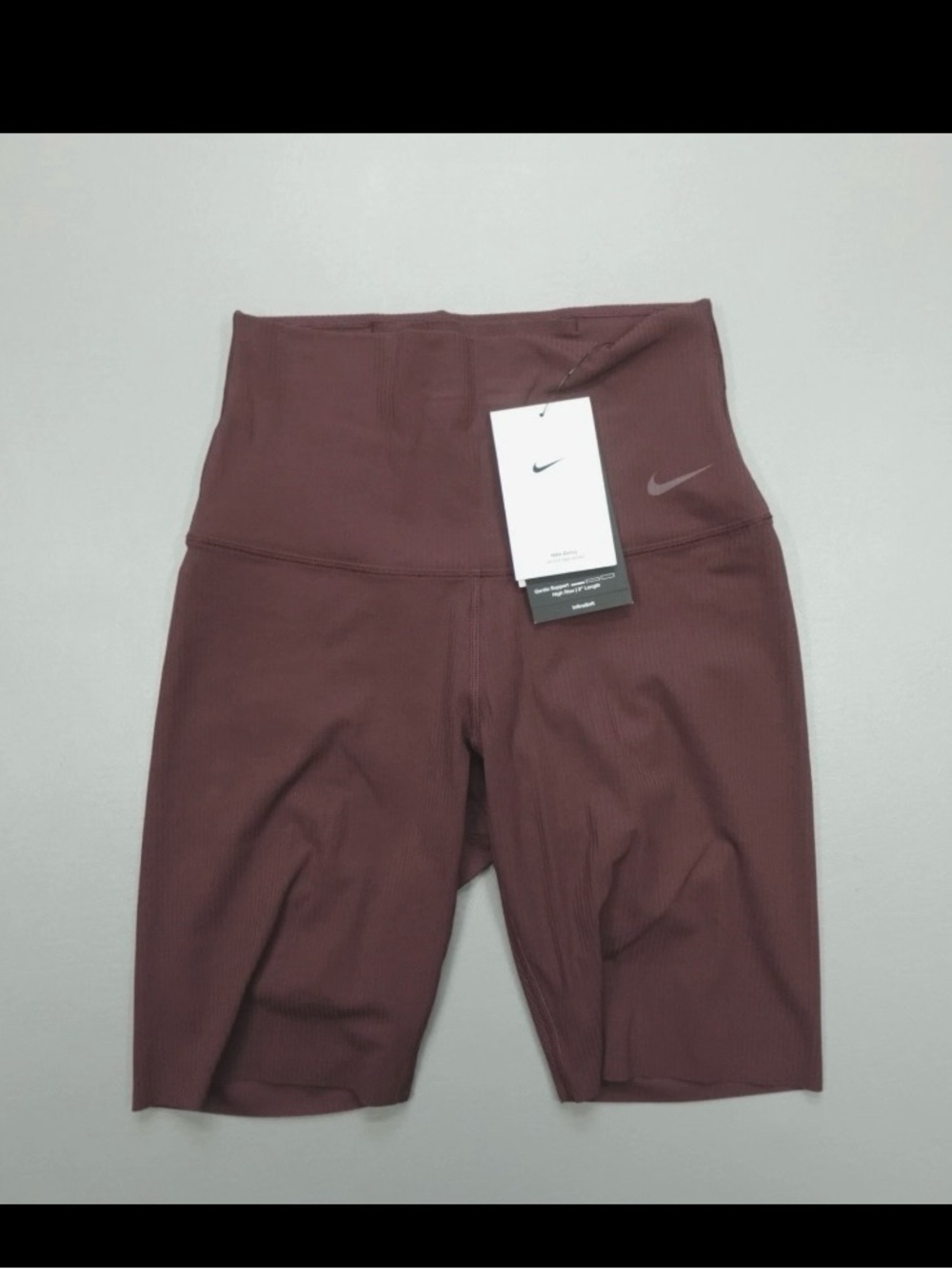 Nike Zenvy InfinaSoft High-Rise 8" Bike Shorts Women's Size XS Burgundy NWT